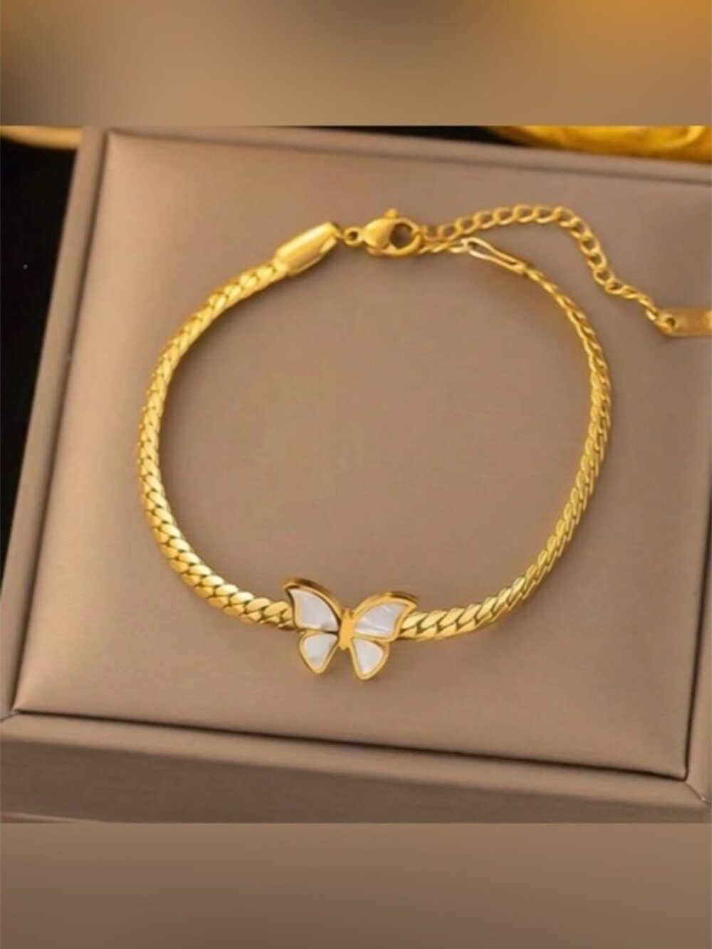Gold Plated Stainless Steel Butterfly Bracelet